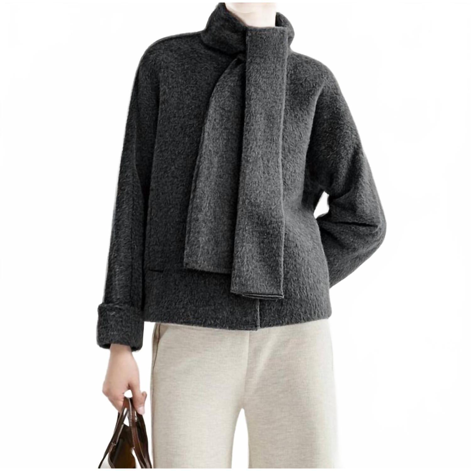 New Meilleur Moment Women's Scarf Jacket In Gray